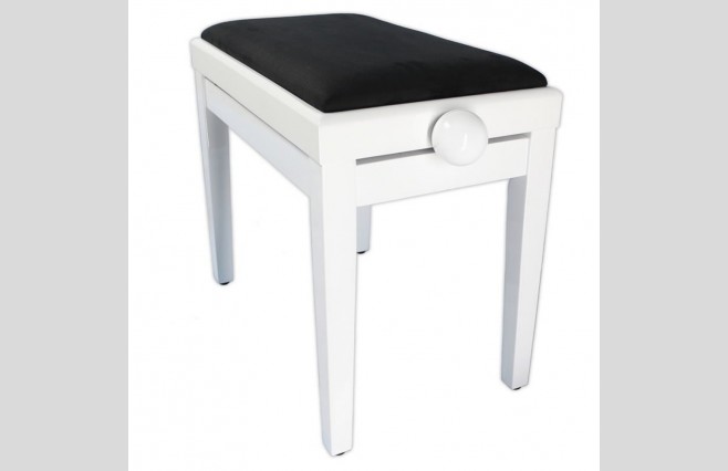 Koda KB109PWH "Legato" Polished White Adjustable Height Piano Stool - Image 2